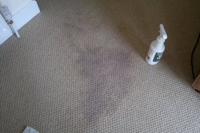A red wine spill on a wool carpet link to our stain removal page