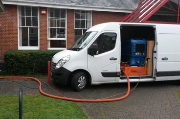 Our truck mounted carpet cleaning system cleaning the carpets at a community centre